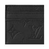Louis Vuitton Double Card Holder Black Monogram Shadow Calf Leather Men Wallets M81415