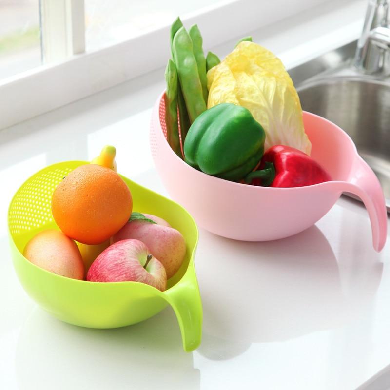 Silicone Colander Drain Basket With Handle Kitchen Retractable Colander Vegetable Washing Basket Strainer Filter Basket