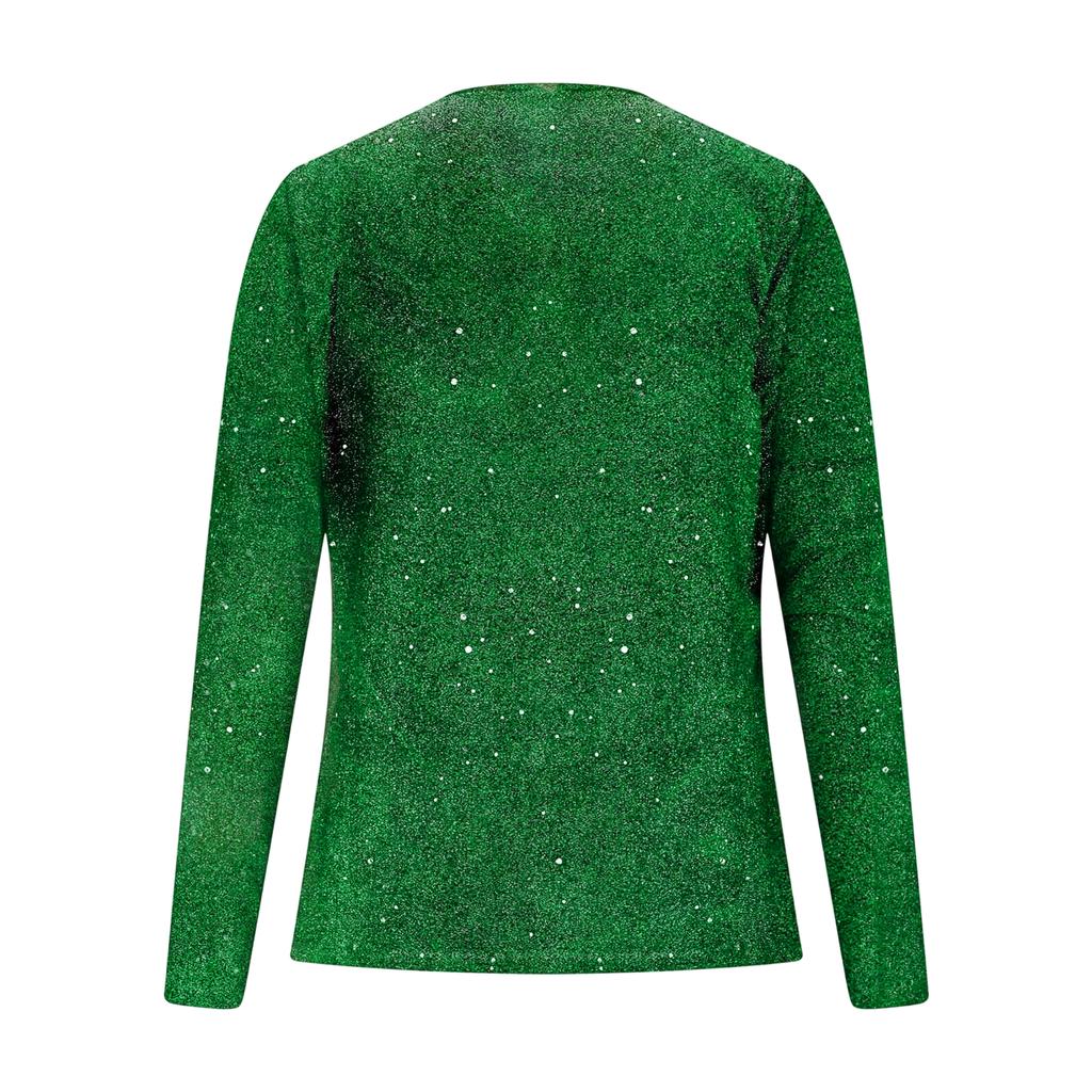 Women's Printed V-neck Long Sleeved T-shirt Pullover Top