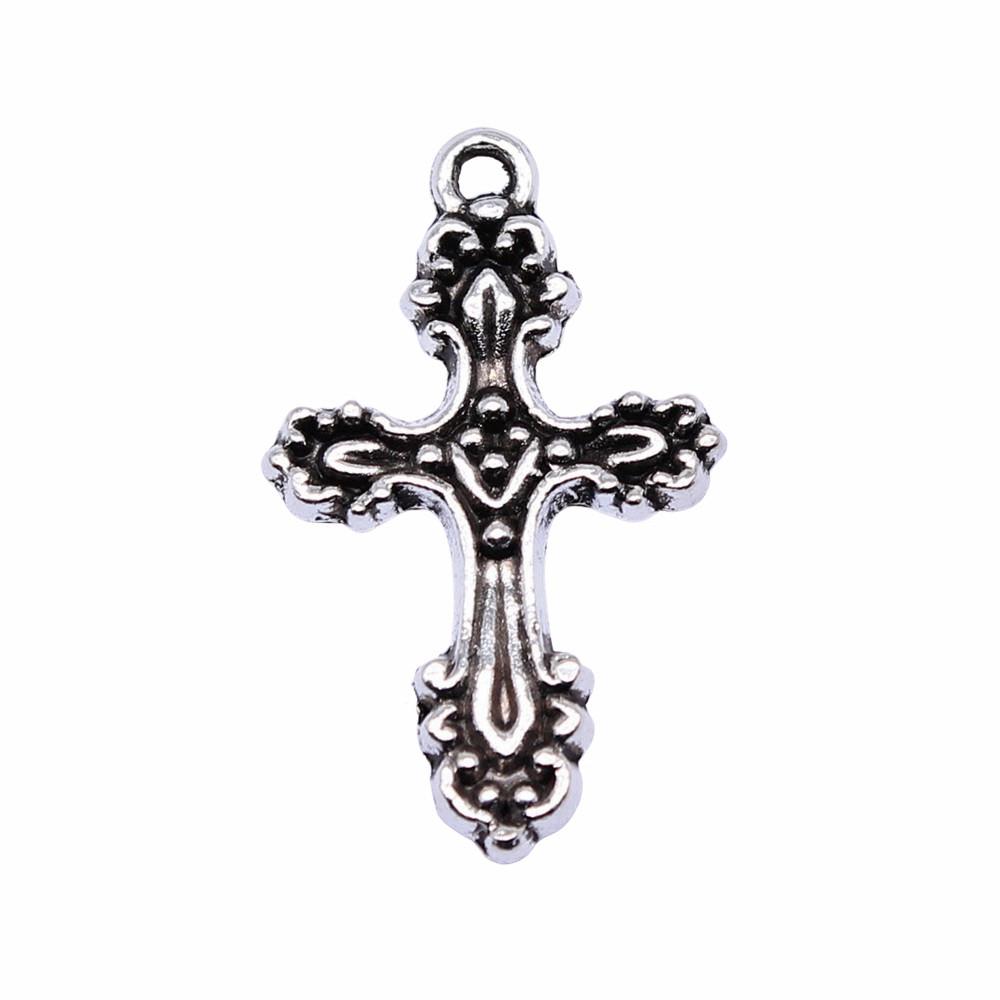 Vintage Cross Charms Multi Color Alloy Pendants For Religious Christian Jewelry