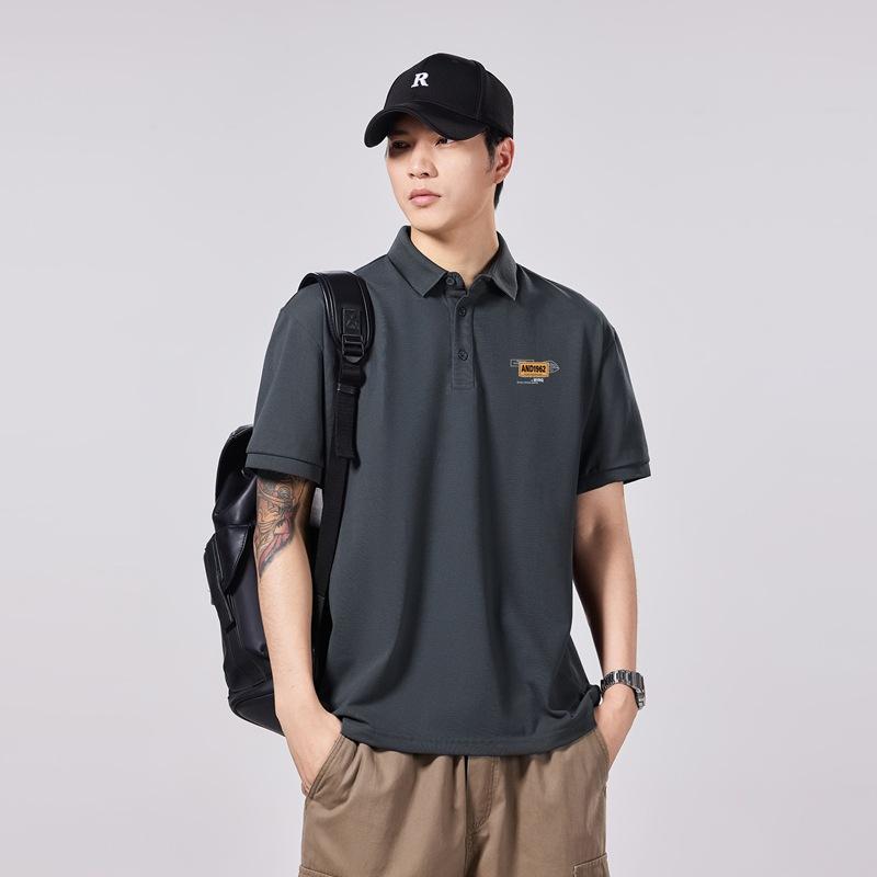 Men's Short-sleeved American POLO Shirt T-shirt Loose Lapel Summer New Men's Polo Shirt