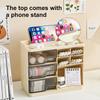 Multi-layer Drawer Type Household Storage , Office Transparent Large Capacity Cream Wind Stationery Storage Box