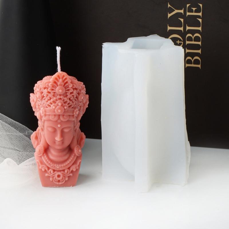 Buddhas Statue Silicone Candle Mould for Handmade Soap Gypsum Resin Aromatherapy Scented Candle Mould Desktop Decorations