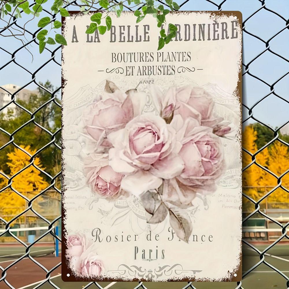 Vintage Metal Tin Sign Easter Bunny with Eggs Wall Decor Home Kitchen 20x30cm