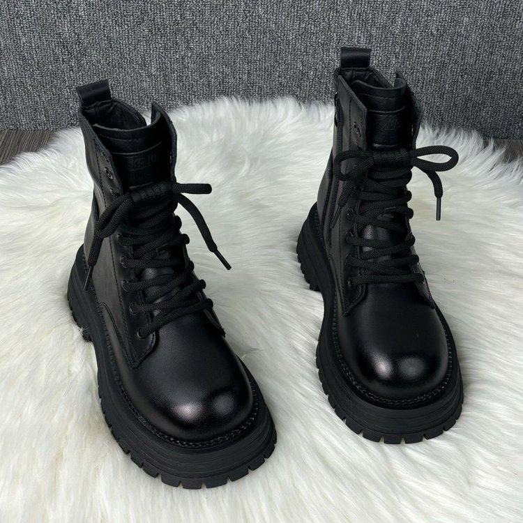 

Martin boots women s 2025 autumn and winter new small thick-soled heightening short boots, thin British high-heeled locomotive boots niche 40