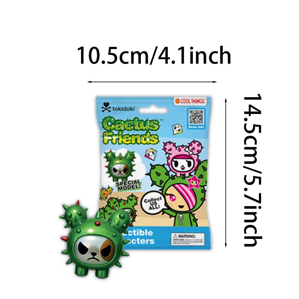 1 Pieza Tokidoki Licencia Oficial Cactus Friends Figura 3D Clip de Bolsa PVC Bolsa Ciega Modelo Anime Llavero Adorno de Escritorio