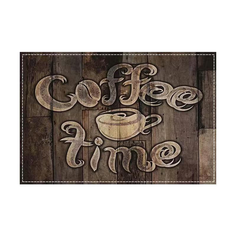 

Creative Coffee Print Kitchen Drying Mat Soft Rubber Non-Slip Absorbent Stain-Resistant Mats for Coffee Bar Countertops Dish Mat (as the picture,20x30cm)