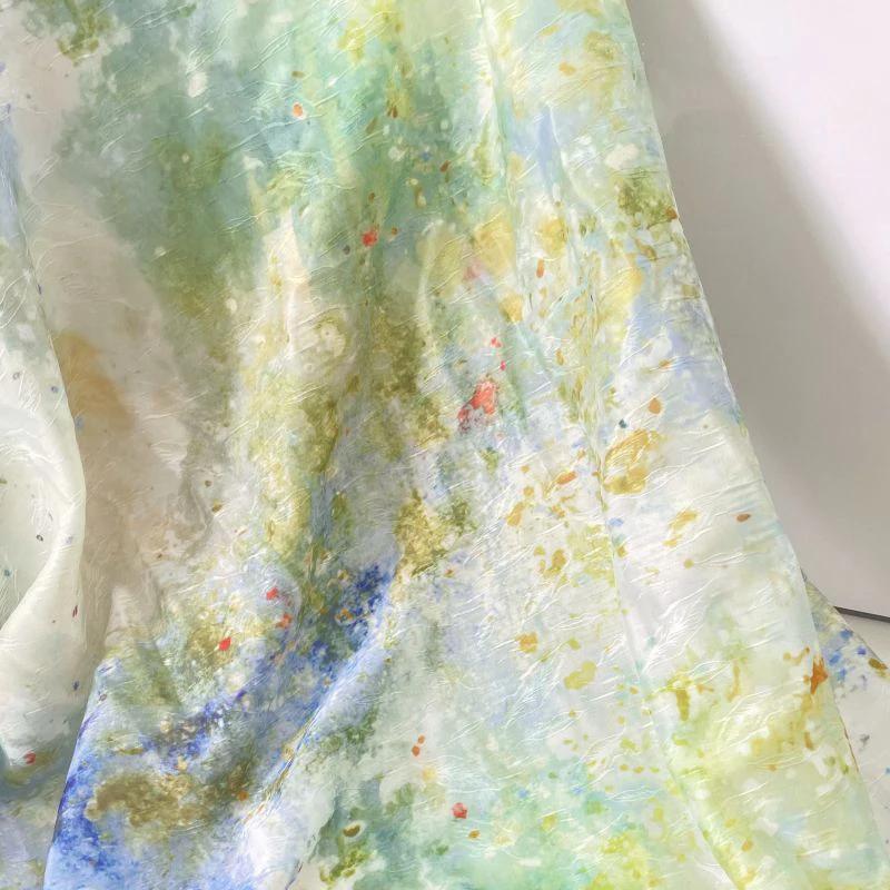 

145x100cm Floral Printed Chiffon Fabric For Summer Women Dresses Handmade DIY Fabric Making Pajamas Home Wear Cloth New 145x100cm