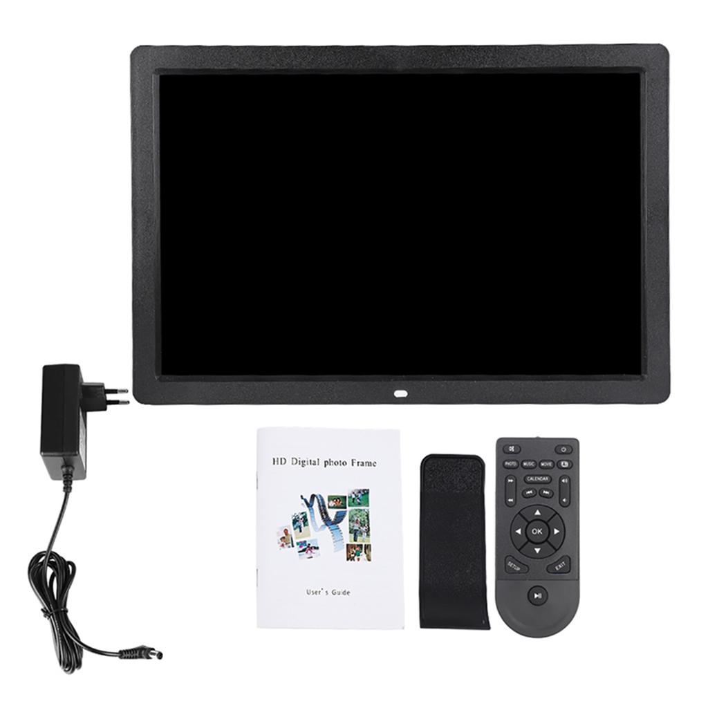 17Inch 1440*900HD Digital Photo Picture Frame Alarm Clock Player Album Remote Control White