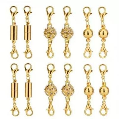 12pcs New Gold & Silver Magnet Connector Clasp Lobster Clasp DIY Jewelry Clasps Couple Magnetic Jewelry Extender Bracelets