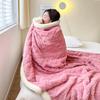 Soft Lamb Fleece Blanket Winter Thick Warm Throw Blanket Solid Color Flannel Blanket for Sofa Bed Office Nap