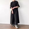 Summer new lazy casual linen-style shirt dress, women's short-sleeve shirt dress for women