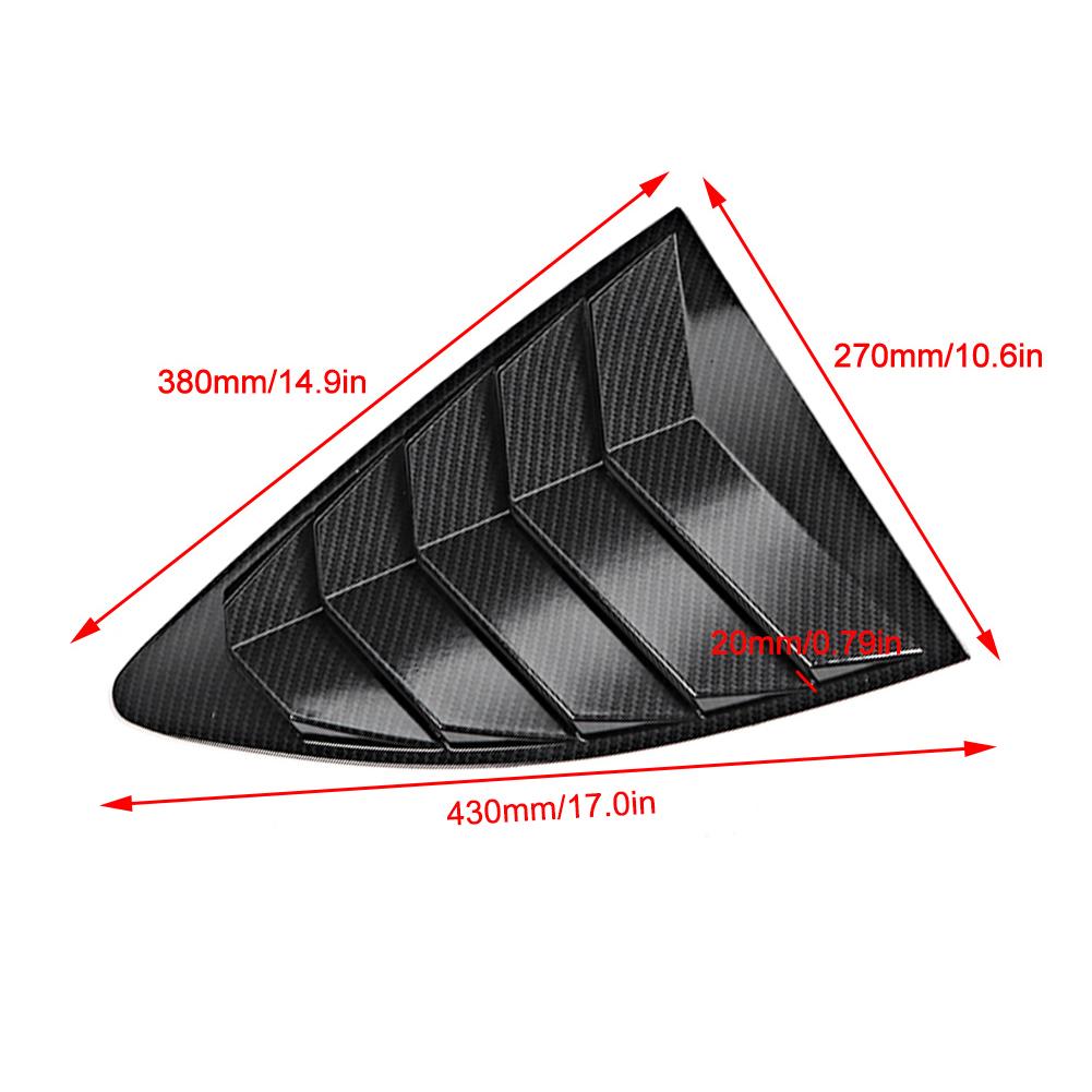 2pcs Rear Window Louvers Spoiler Carbon Fibre Texture Fit for Subaru BRZ 2013 2019