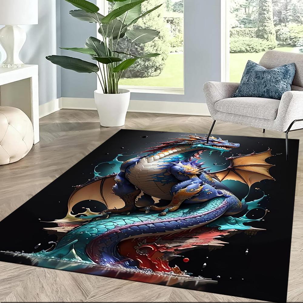 Chinese Dragon Fantasy Floor Mats for Living Room, Bedroom and Room Decoration Are Suitable for Gifts.