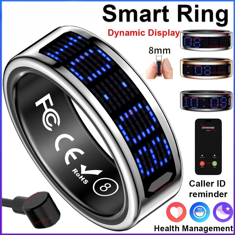 New Ultra-thin Lightweight Smart Ring Multi-functional Display Heart Rate Health Caller ID Reminder Motion Detection Waterproof
