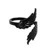 Practical Wing Shape Geometric Finger Rings Adjustable Open Rings Stainless Steel Texture Suitable for Wedding Parties