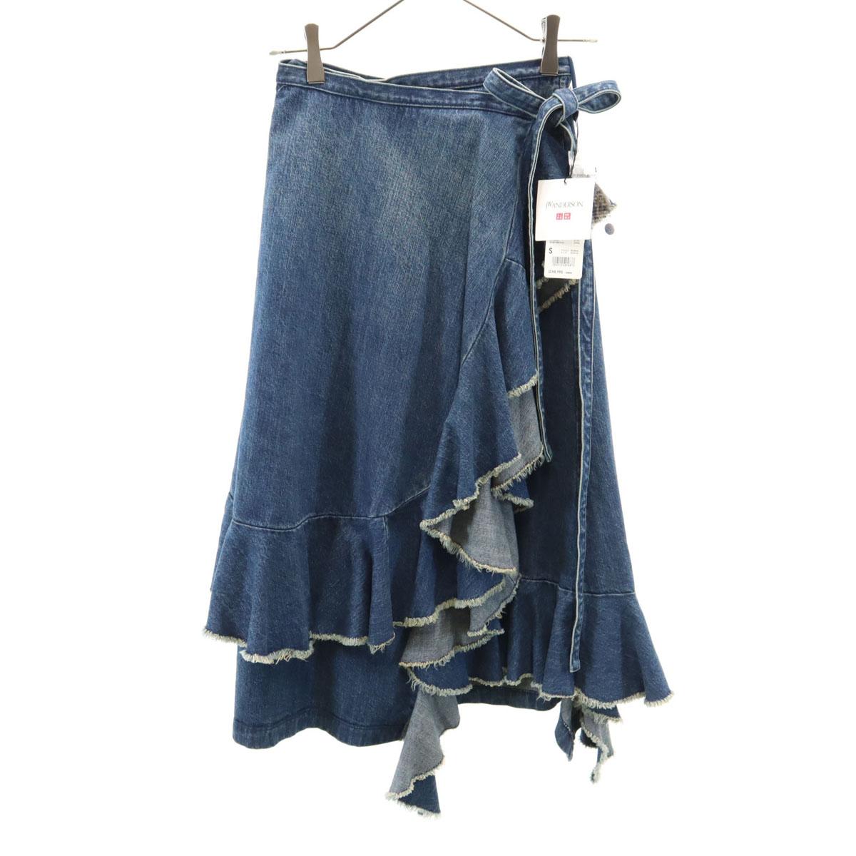 

неиспользованная юбка-запаска миди длины из коллаборации UNIQLO JW ANDERSON S Синяя Женская Б/У