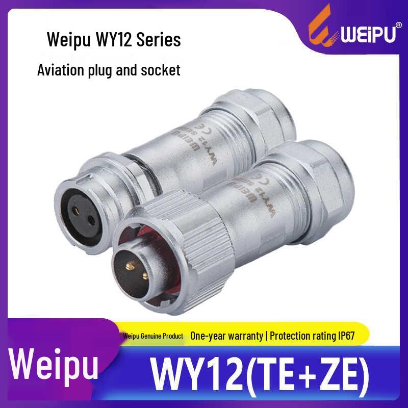 WEIPU Waterproof WY12 Plug Socket - 3 to 9 Pins (IP67)