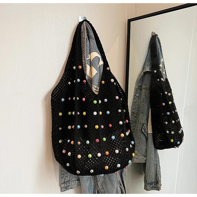 Woven Beaded Casual Women's Shoulder Bag New Fashionable and VersatileTote Bag Shopping Handbag