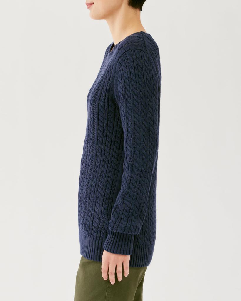 Amazon Essentials Soft Fisherman Sweater, Cable Knit, Crew Neck, Long Sleeve, Women's, Navy, Size 2XL