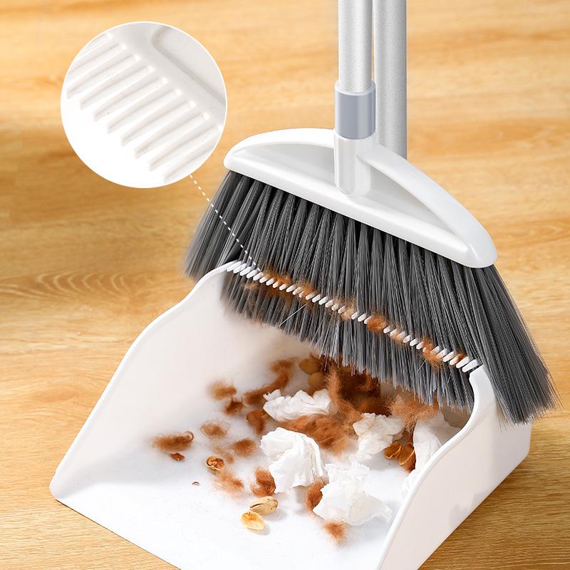 Soft Bristle Indoor Broom and Dustpan Set for Hair and Floor Sweeping