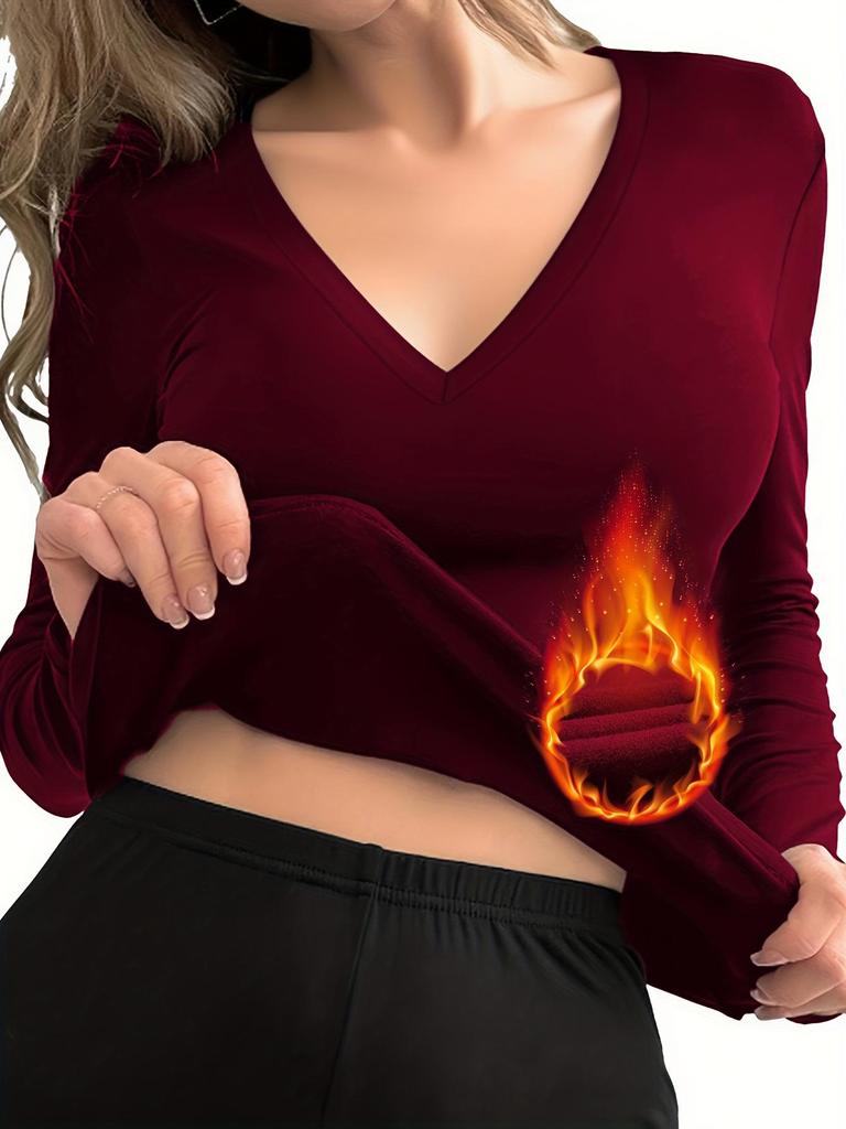 European & American Women's Slim-fit Long-sleeve Plush Warm Home Top