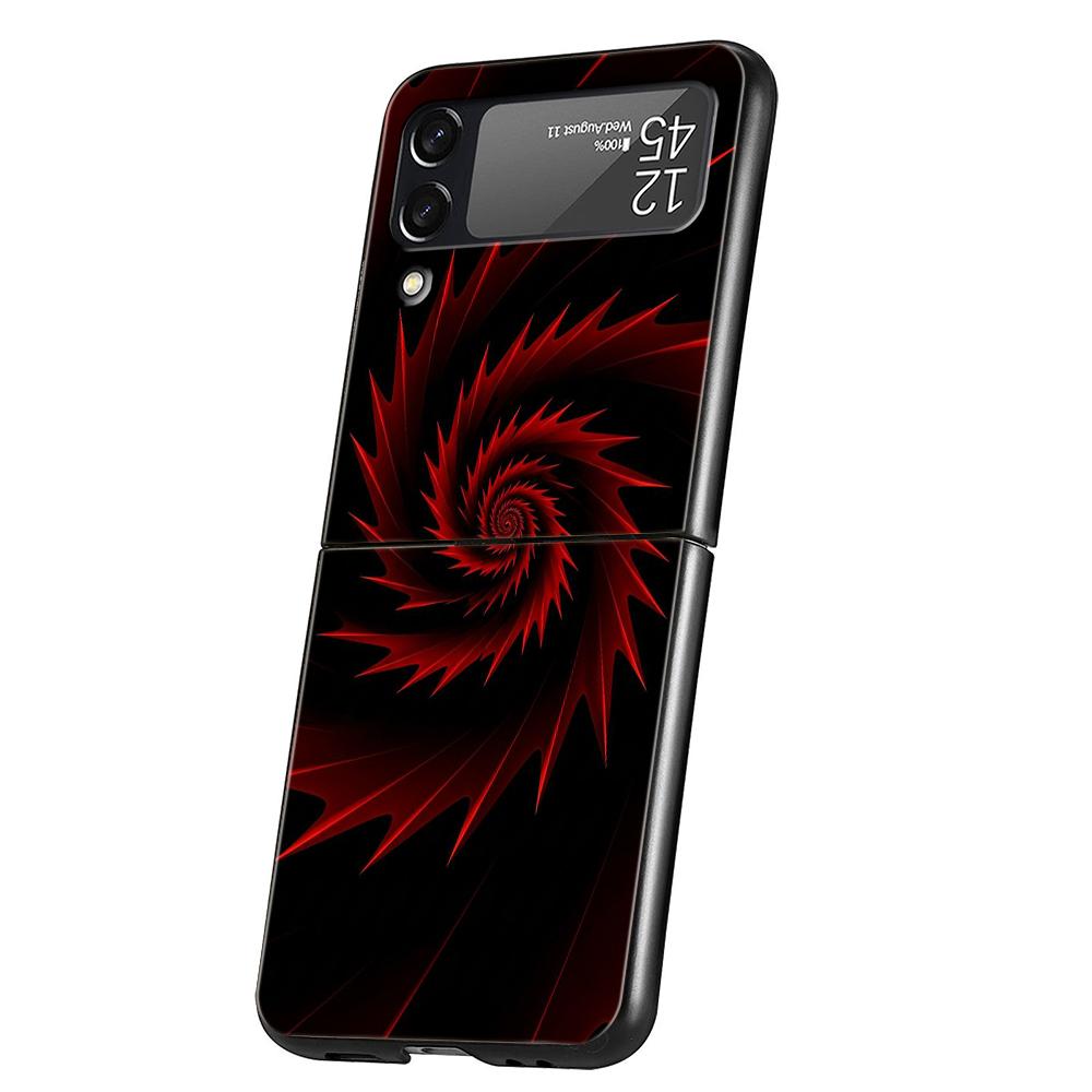 

Жесткий ПК Чехол для Телефона Для Samsung Galaxy Z Flip 7 6 5 4 Черная Крышка Для Galaxy Z Flip 3 Складной Ударопрочный Черный Красный Волнообразный Рисунок Z Flip 4