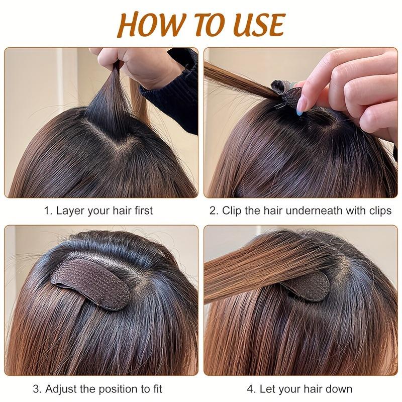 Elegant 2-Piece Set Invisible Hair Volume Boost Clips - Vintage Style, Oval Shape with Hollow Design for Women & Girls