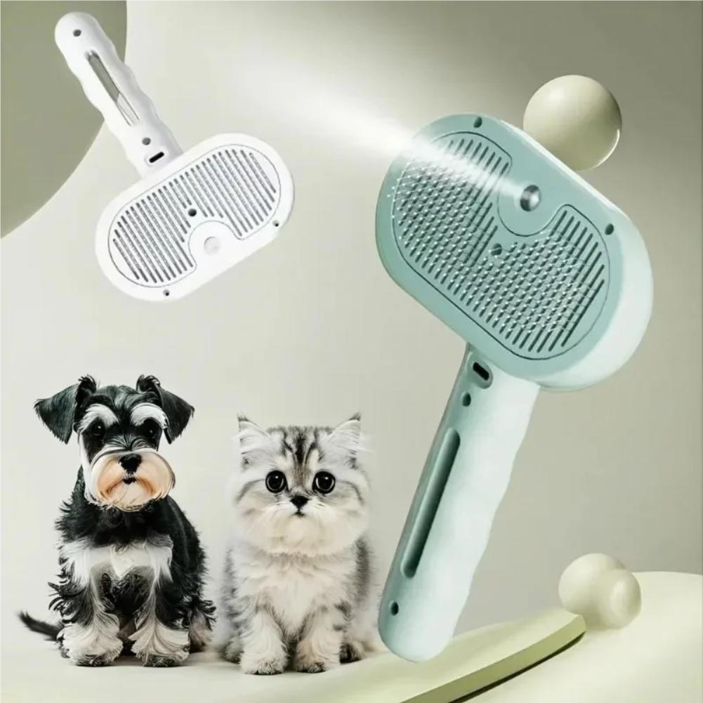 Comb for Dogs and Cats Steam Spray Dog Grooming Brush Unique Steam Brush for Dogs Luxury Grooming Steam Green Pink White