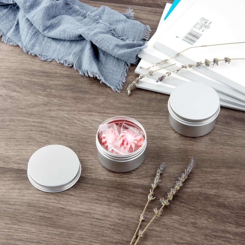 New Round Aluminum Tin Can Screw Lid 50ML Capacity Threaded Aluminum Box 80ML Capacity Aluminum Aluminum Container for Candles