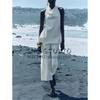 Spring New Temperament Hanging Collar Open Back Knitting Tops 2893013 High Waist Wide Leg Pants 2893014