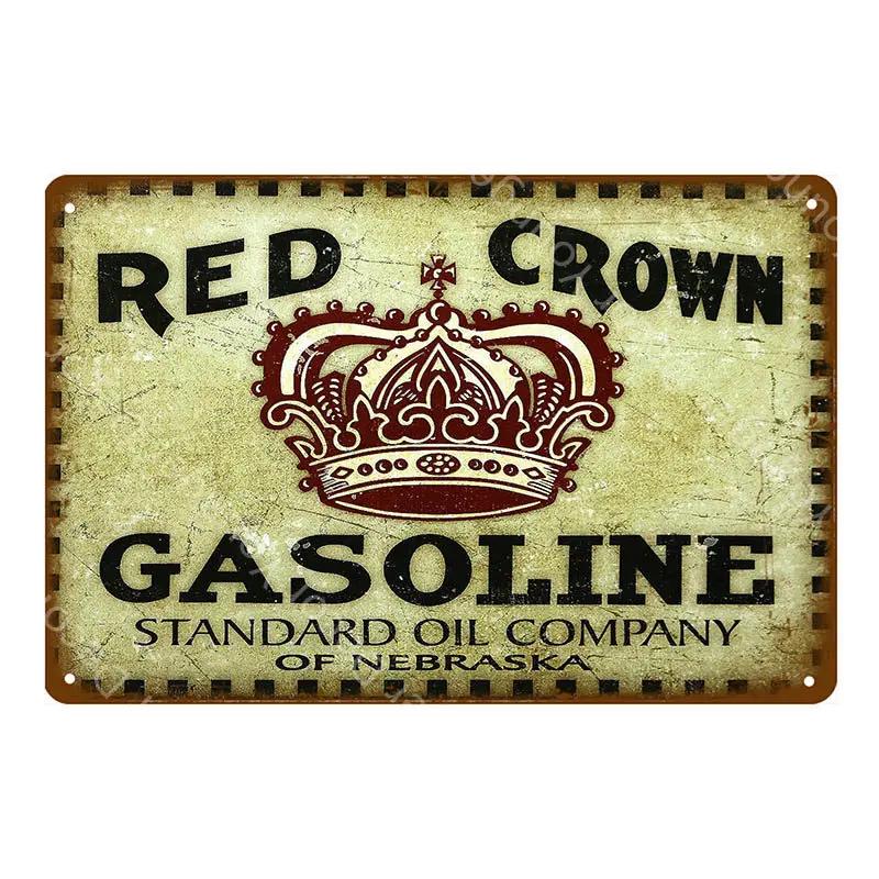 Motor Oil Mobiloil Metal Signs Gasoline Wall Plate Metal Vintage Garage Decor Bar Pub Man Cave Decorative Metal Plaque YA015