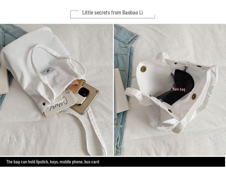 Modische Cord-Umhängetasche - Vielseitige Handtasche mit großem Fassungsvermögen für Damen