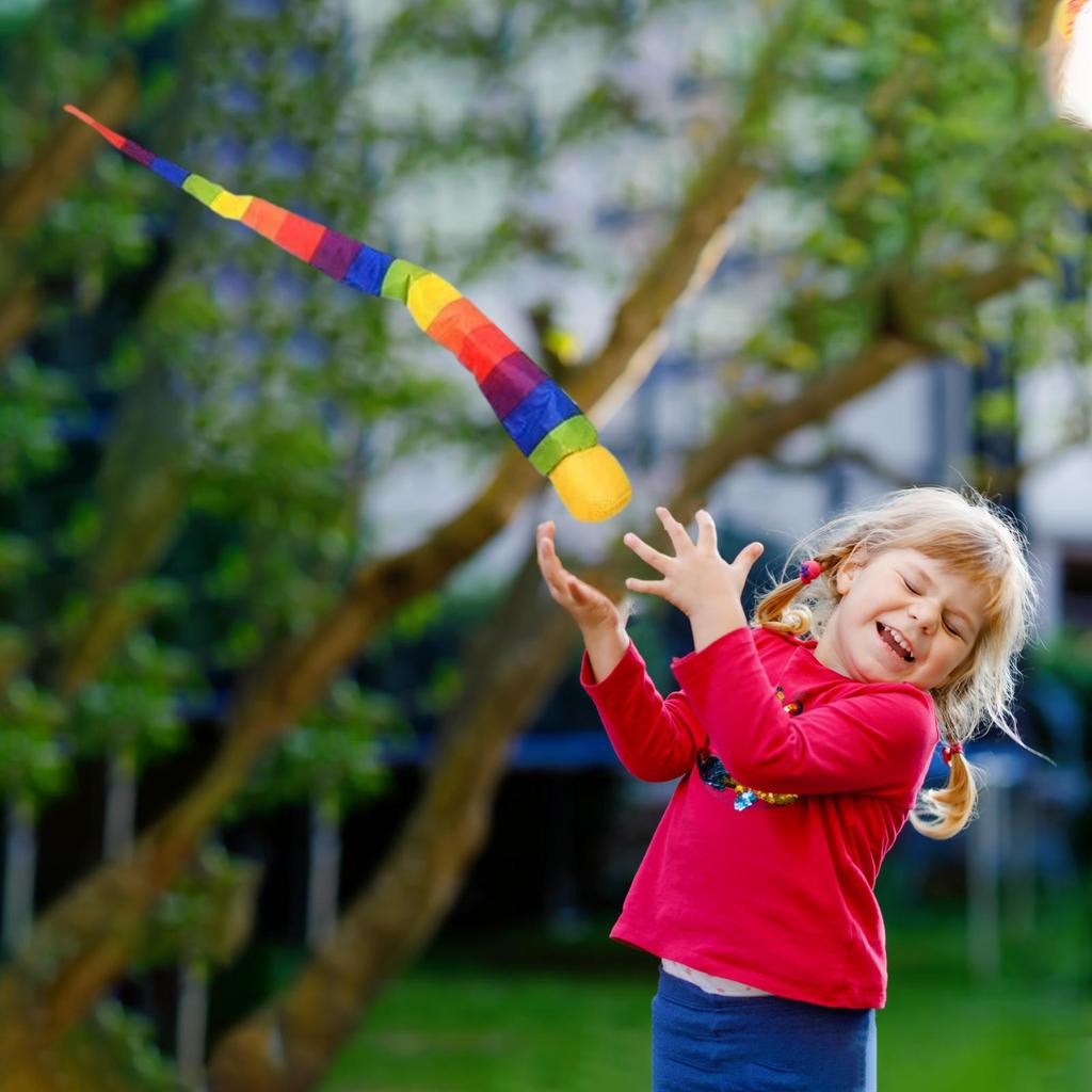 Rainbow Tail Ball Eco-Friendly Fabric Sandbag Meteor Ball Safe Catch Tail Soft Ball Kindergarten School Sensory Training Kid Toy