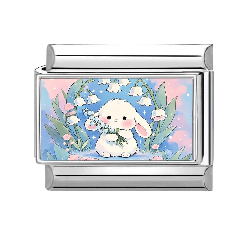 

Creative Design Cute Dog Cat Rabbit Moon Star Butterfly Flower Italian Charm Fit 9mm Stainless Steel DIY Making Bracelet Jewelry