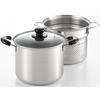 Yoshikawa CookLook II Pasta Pot, 22cm, 6.5L, with Glass Lid and Inner, Stainless Steel, Induction and Gas Compatible, Made in Japan, SJ2187