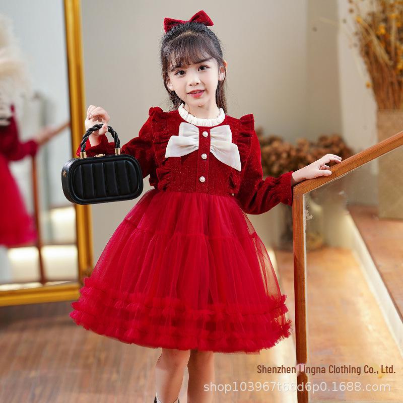 

Платье принцессы для девочек - газовая пачка в корейском стиле для весенних и осенних дней рождения 110 cm