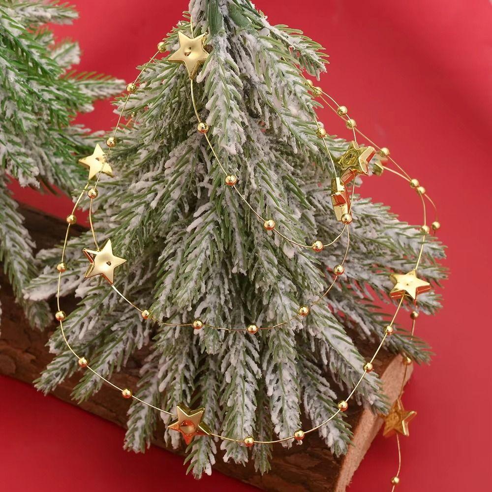 Plastic Star Beads Chain Electroplated Christmas Star Chain Decoration  For Diy Jewelry Making