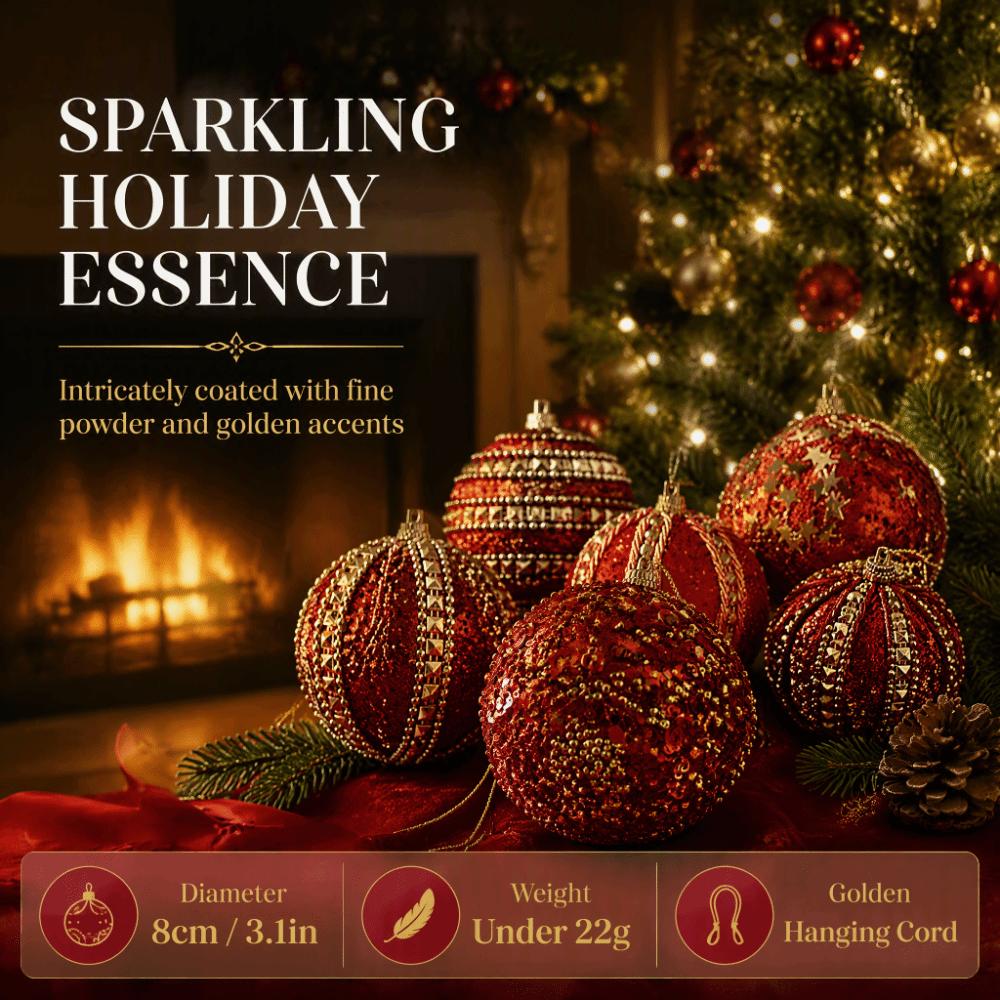 Foam Christmas Ornament Powder Coated Ball Foam Ball Pendant Xmas Bauble  Holiday Party Decor