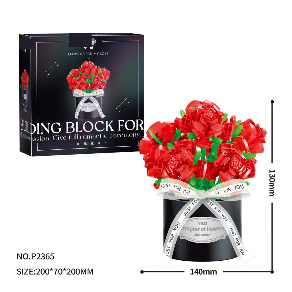 Bouquet Flower Bricks Constructor Set Micro Building Blocks Children Toy Adult Particle Building Block Mini Toy Decoration Home