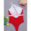 Women's Solid Color One Piece Swimsuit Sexy Belt Swimsuit