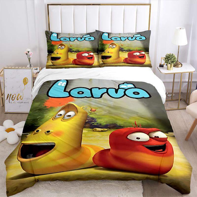 3pcs Larva Worms Bedding Set. Soft and Comfortable with No Core Included (1x Duvet Cover + 2x Pillow Covers) yy251031066