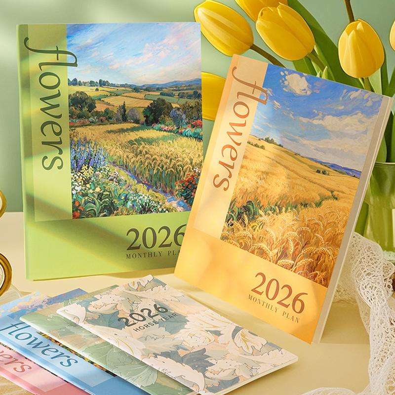 2026 Calendar Planners Yearly 365 Days Efficiency Notebooks Monthly Diary Journals Weekly Goal Habit Tracker Agenda Schedules