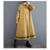 Loose Plus Size Splicing Casual Simple Embroidery Sweet Long Sleeve Dresses