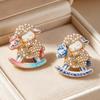 Elegant Pearl Sheep Lamb Goat Brooches Anti-rust Unisex Fashion Pins for New Year Party Wedding Wear