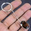 Natural Smoky Topaz Gemstone 925 Sterling Silver Jewelry Keychain 3.15" ETC-13838