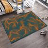 Modern Abstract Lines Area Rug Orange and Blue Wavy Pattern Carpet Suitable for use as an anti-slip for living room bedroom sofas