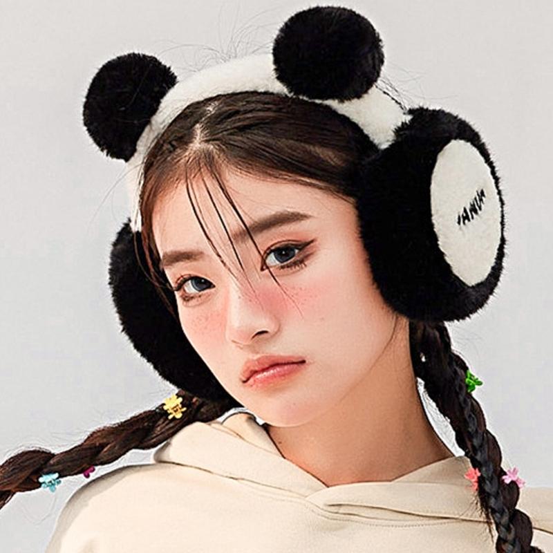 Panda Earmuffs Panda Ear Warmer Foldable Earmuffs Fleece Ear Muffs Headband Panda Ear Muffs Panda Earflap