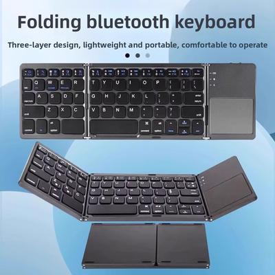 Bluetooth Keyboard Triple Folding Keyboard Is Suitable for iPad, Business Office Mini Mobile Phone Tablet Keyboard, Suitable for All Systems