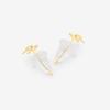 ESTELLE [Official] Women's K10 Yellow Gold Ribbon Motif Earrings 0202-3412-0019-0000